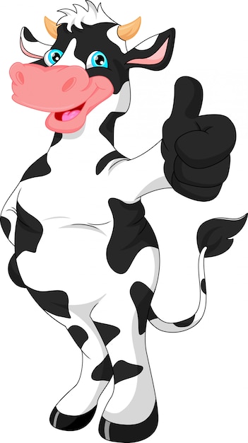 Desenho de vaca bonito polegar para cima