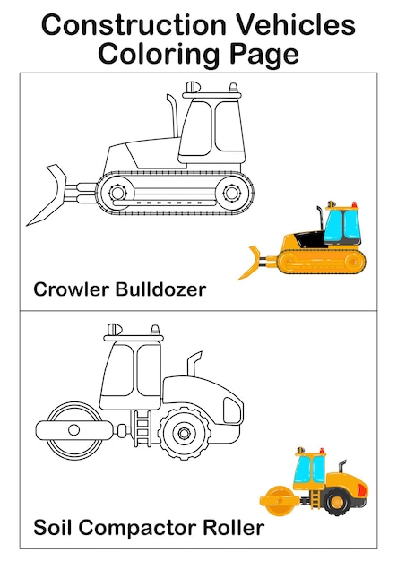 Desenho de veículos de construção para colorir