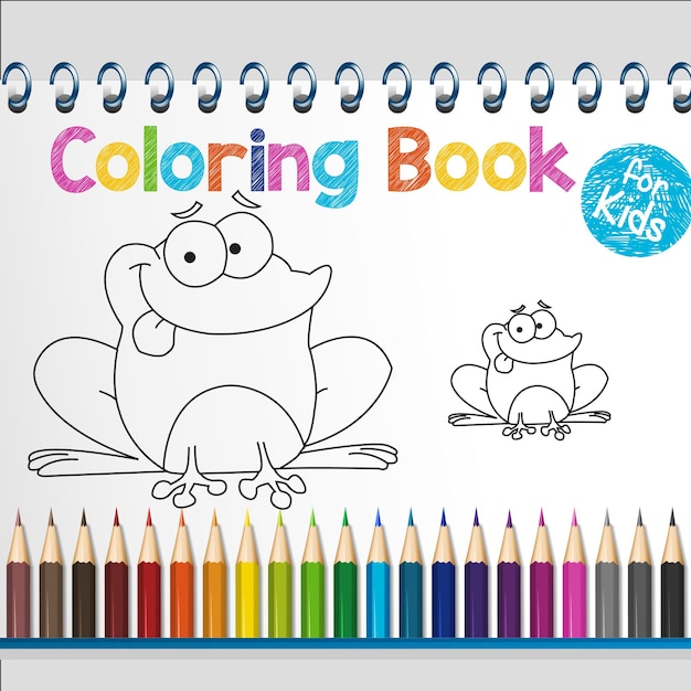 Desenho de vetor de arte de linha de livro para colorir