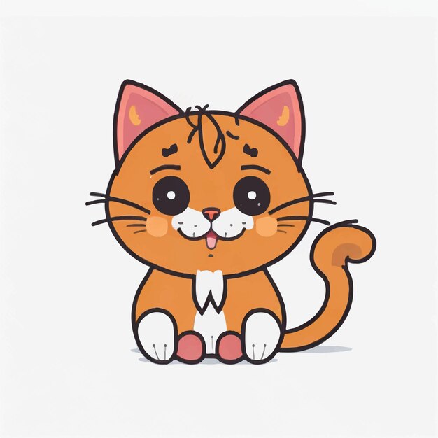 vetor de desenhos animados de gatinho de gato fofo 13266921 Vetor