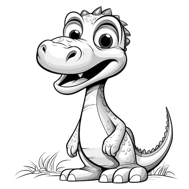 Desenho De Dinossauro Bebê Fofo Está Sentado No Do Esboço Da Página Para  Colorir Vetor PNG , Desenho De Bebê, Desenho De Dinossauro, Desenho De Asa  Imagem PNG e Vetor Para Download