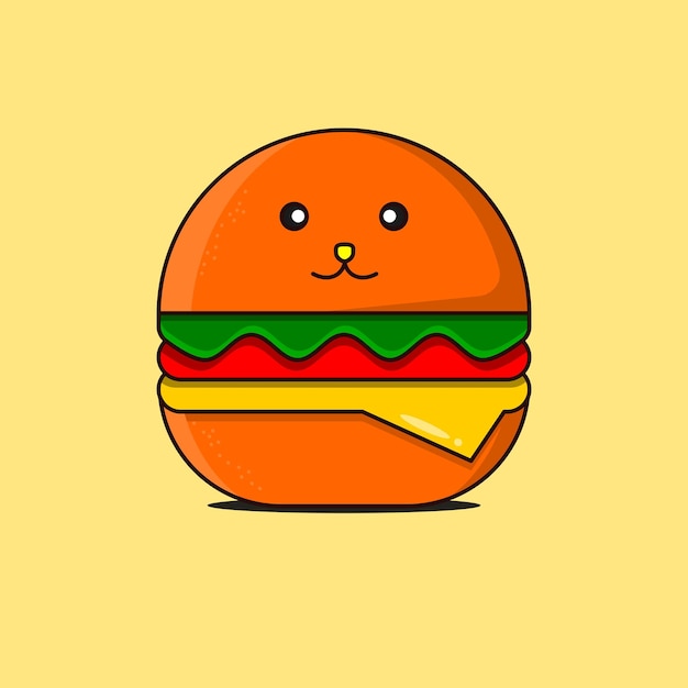 Desenho de vetor de hambúrguer fofo