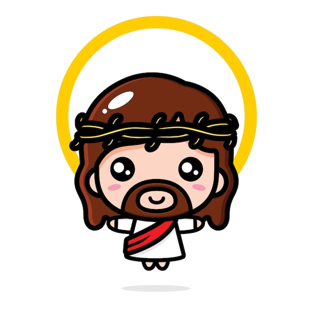 Desenho de vetor fofo jesus cristo