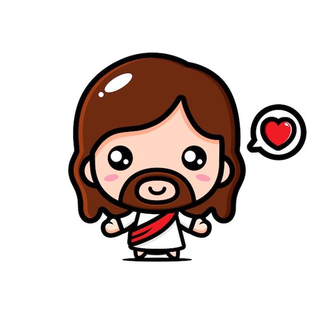 Vetor desenho de vetor fofo jesus cristo