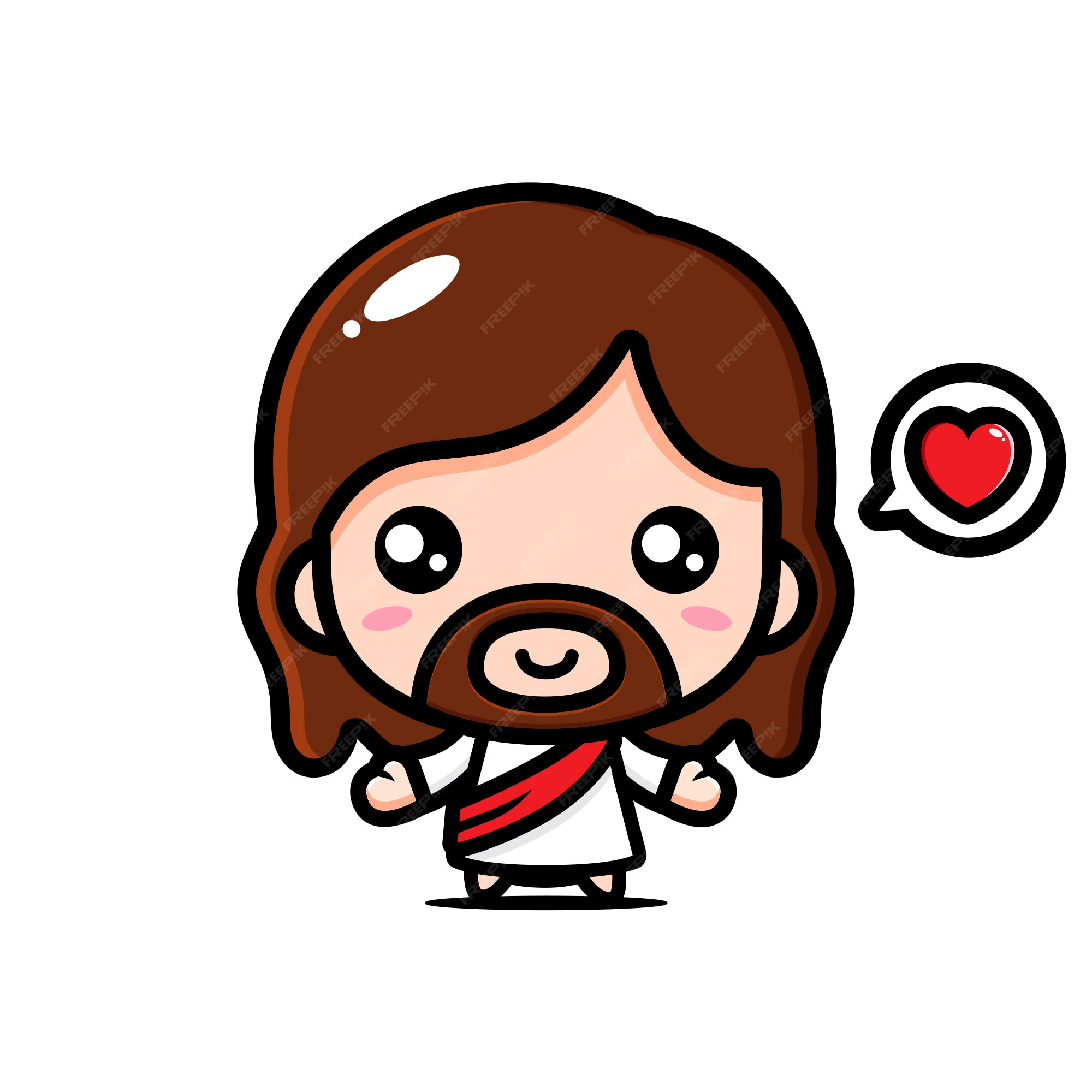 Desenho de vetor fofo jesus cristo