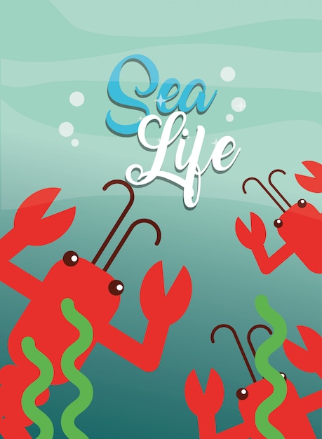Vetor desenho de vida do mar