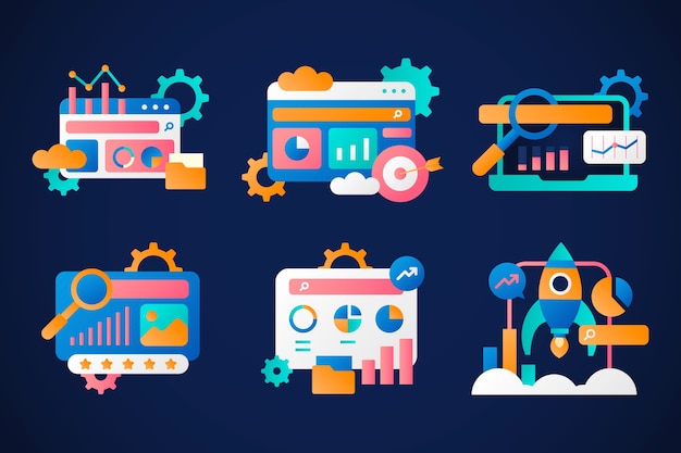 Desenho de visualização de dados de gradiente