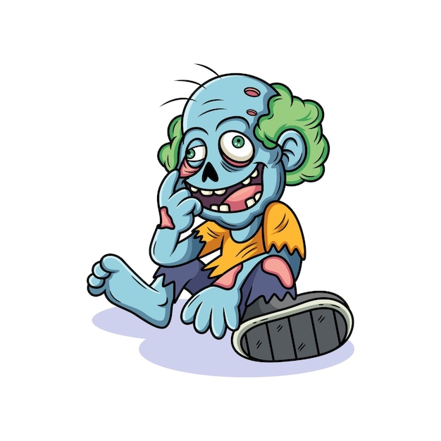 Desenho de zumbi com pose fofa