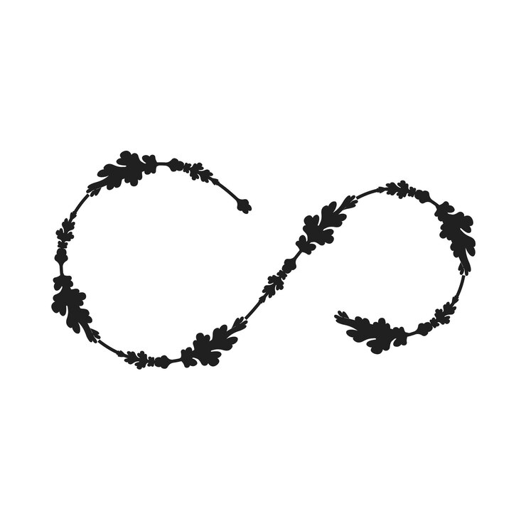 Vetor desenho decorativo floral forma infinita ilustração vetorial eps