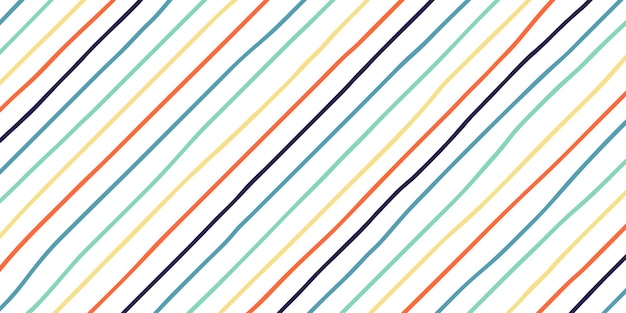 Desenho desenhado à mão com listras diagonais coloridas e sem costura