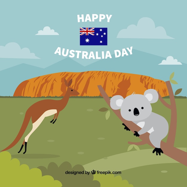 Desenho desenhado de dia de austrália