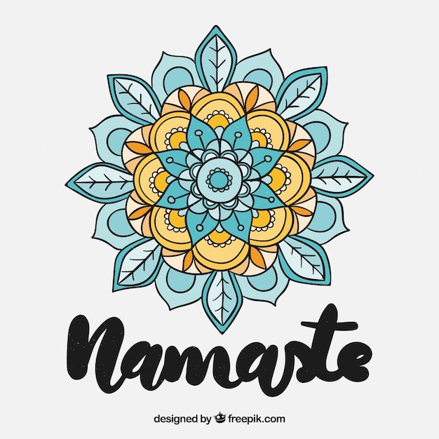 Desenho desenhado mandala namaste background