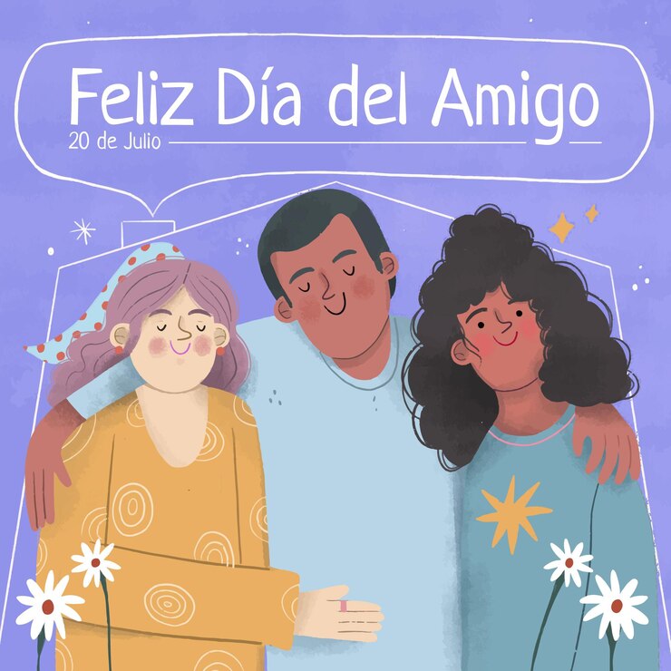 Vetor desenho dia del amigo - ilustração 20 de julho