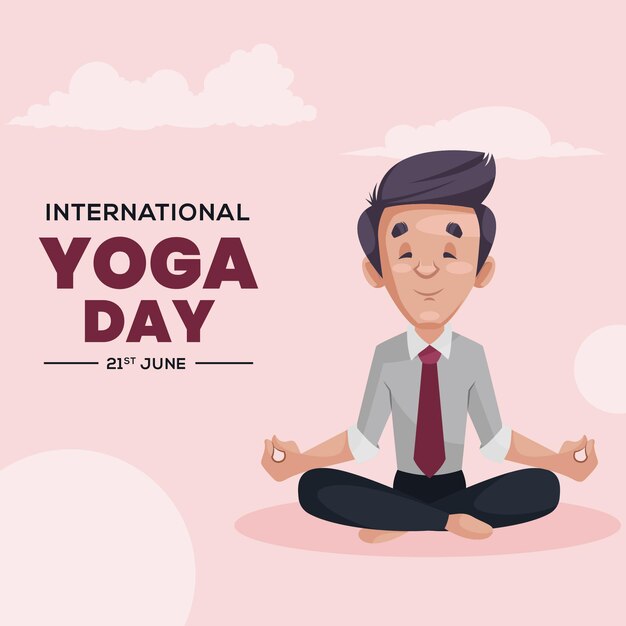 Desenho do banner do dia internacional do yoga