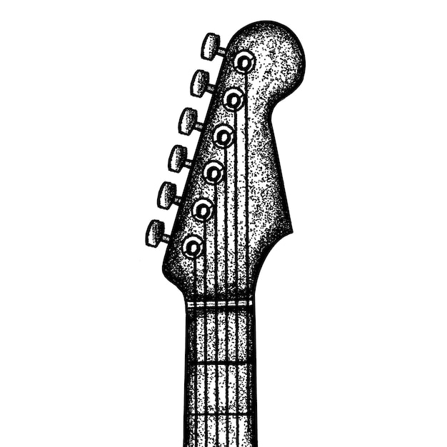 Vetor desenho do cabeçalho da guitarra elétrica