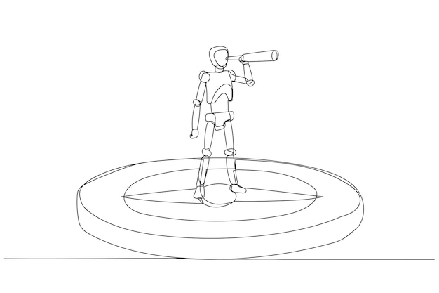 Desenho do chatbot vector robotai no estande de ciência e negócios