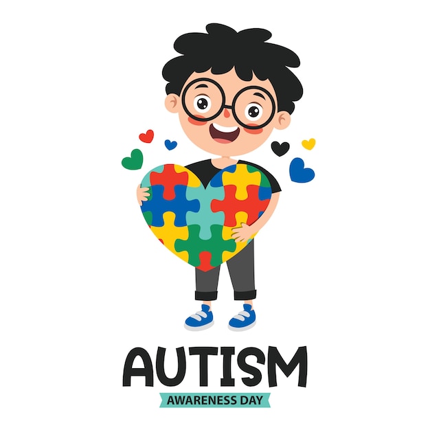 Vetor desenho do conceito de consciência do autismo