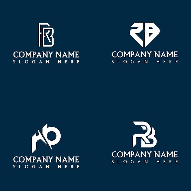 Desenho do conjunto de letras do logotipo RB