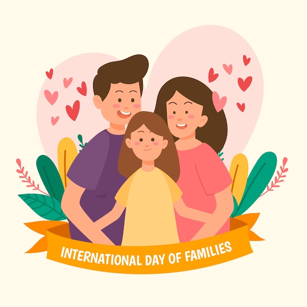 Vetor desenho do dia internacional do design das famílias