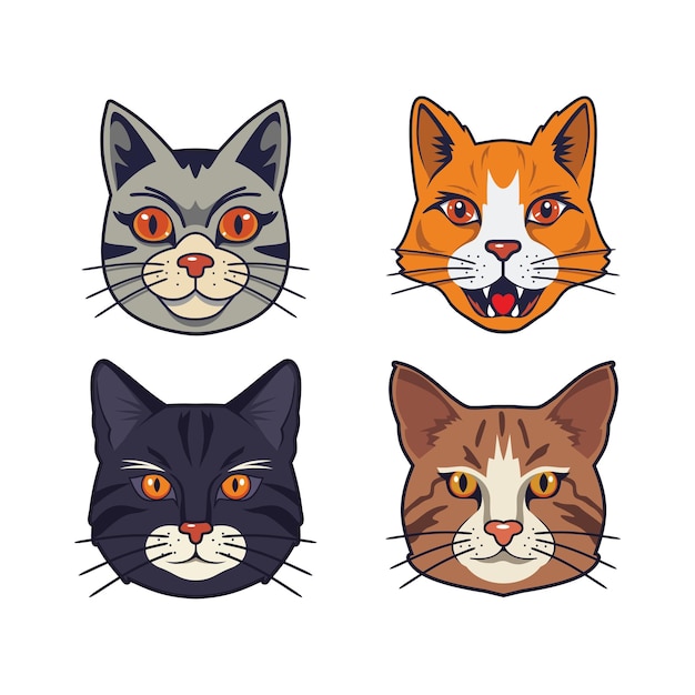 Vetor desenho do logotipo da cabeça de gato