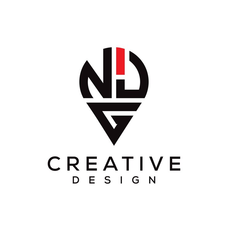 Vetor desenho do logotipo da forma da letra njg