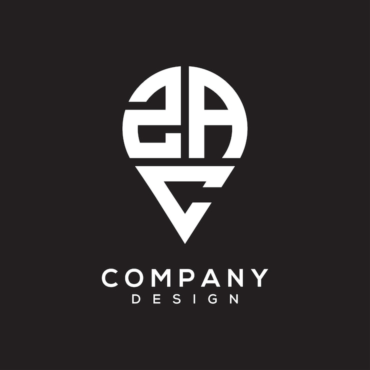 Vetor desenho do logotipo da forma da letra zac