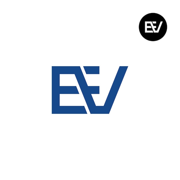 Vetor desenho do logotipo da letra ev monogram