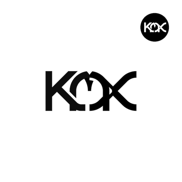 Desenho do logotipo da letra kmx monogram