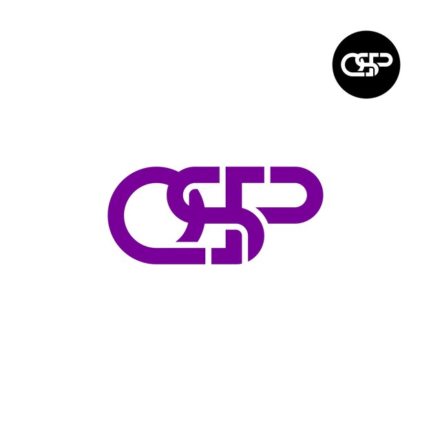 Vetor desenho do logotipo da letra qsp monogram