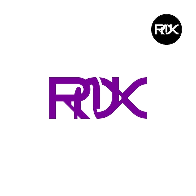 Vetor desenho do logotipo da letra rnx monograma