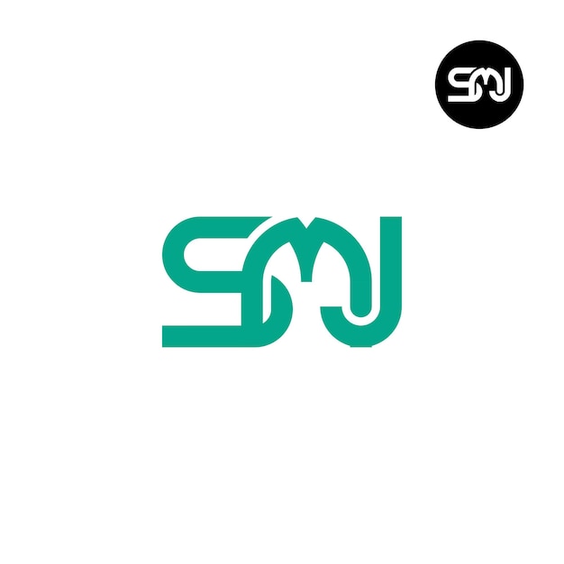 Vetor desenho do logotipo da letra smj monogram