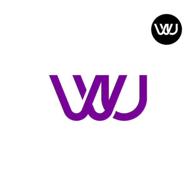 Desenho do logotipo da letra VVU ou WU Monogram