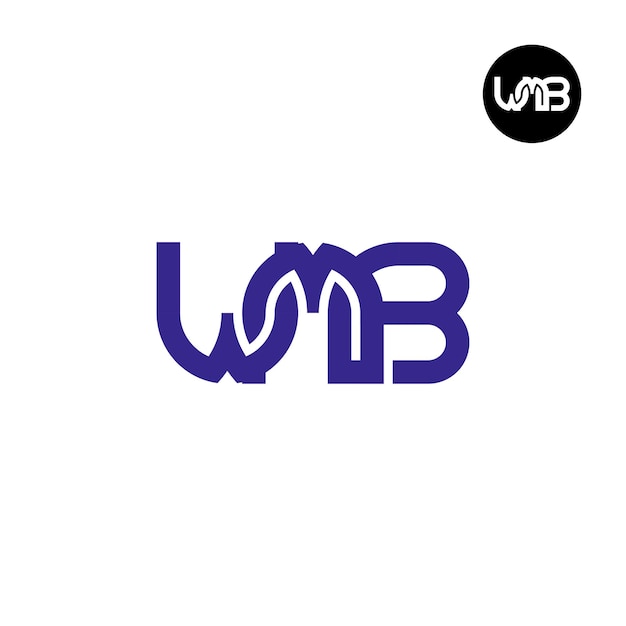 Vetor desenho do logotipo da letra wmb monogram