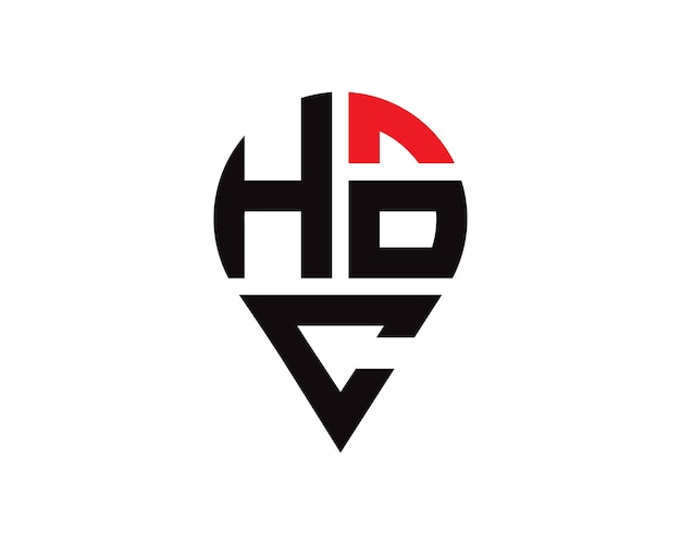 Desenho do logotipo da localização da letra hoc