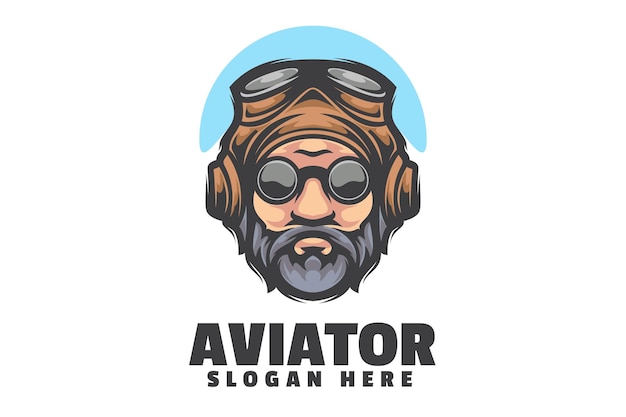 Vetor desenho do logotipo da mascote do aviador