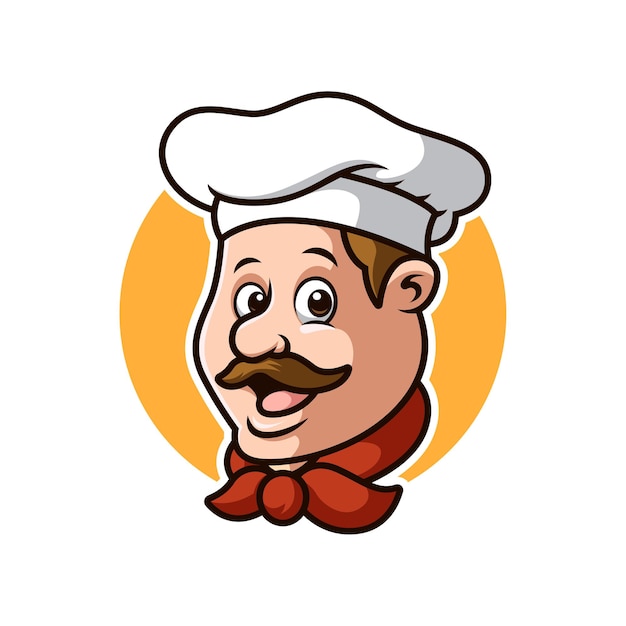 Desenho do logotipo da mascote do chef mascote