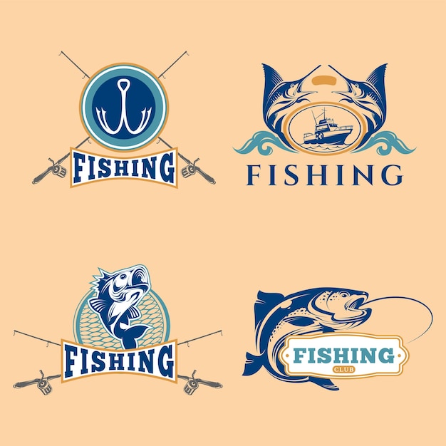 Desenho do logotipo da pesca profissional de vetores livres