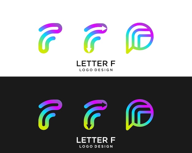 Vetor desenho do logotipo da tecnologia da letra f monograma