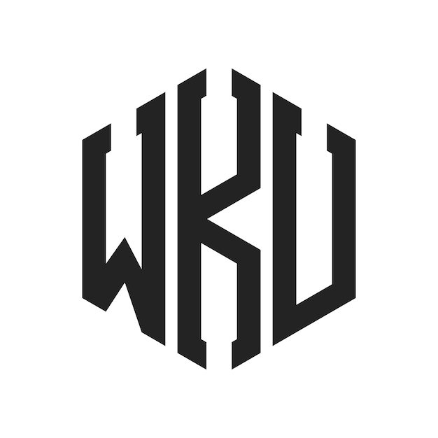 Desenho do logotipo da WKU Letra inicial Logotipo do monograma da WKU usando forma de hexágono