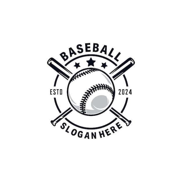 Desenho do logotipo do beisebol o emblema e o design do emblema do beisbol