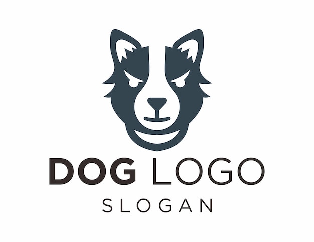Desenho do logotipo do cão criado usando o aplicativo Corel Draw 2018 em um fundo branco