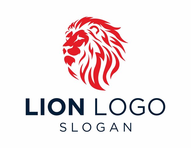 Vetor desenho do logotipo do leão criado usando o aplicativo corel draw 2018 em um fundo branco