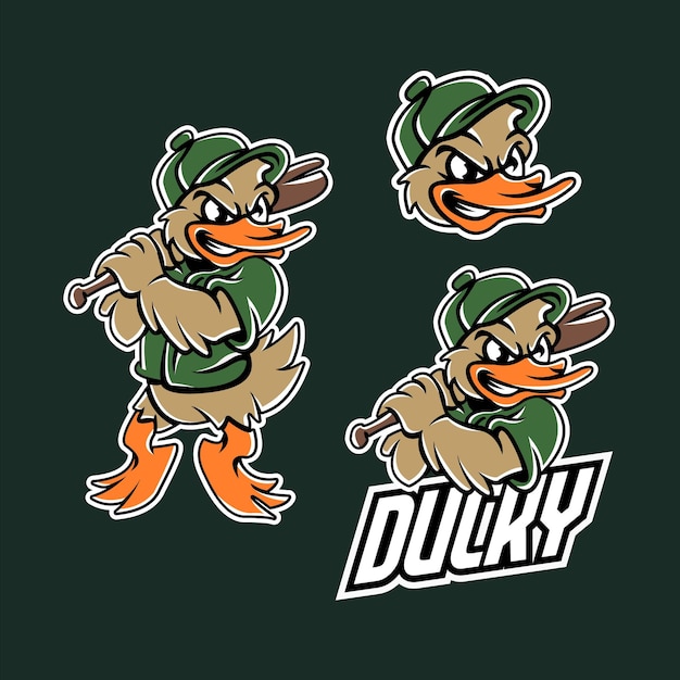 Vetor desenho do logotipo do mascote do duck esport