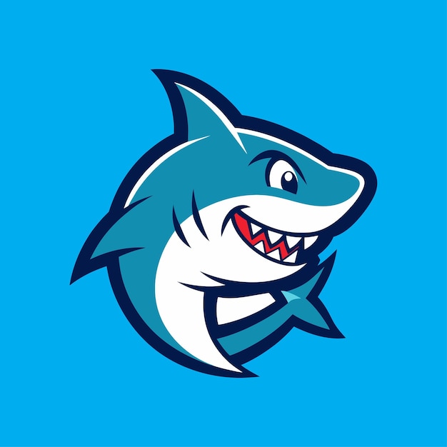 Vetor desenho do logotipo do mascote do tubarão ilustração vetorial do tiburão