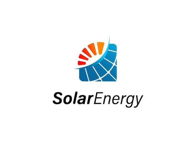 Vetor desenho do logotipo do painel solar da energia elétrica