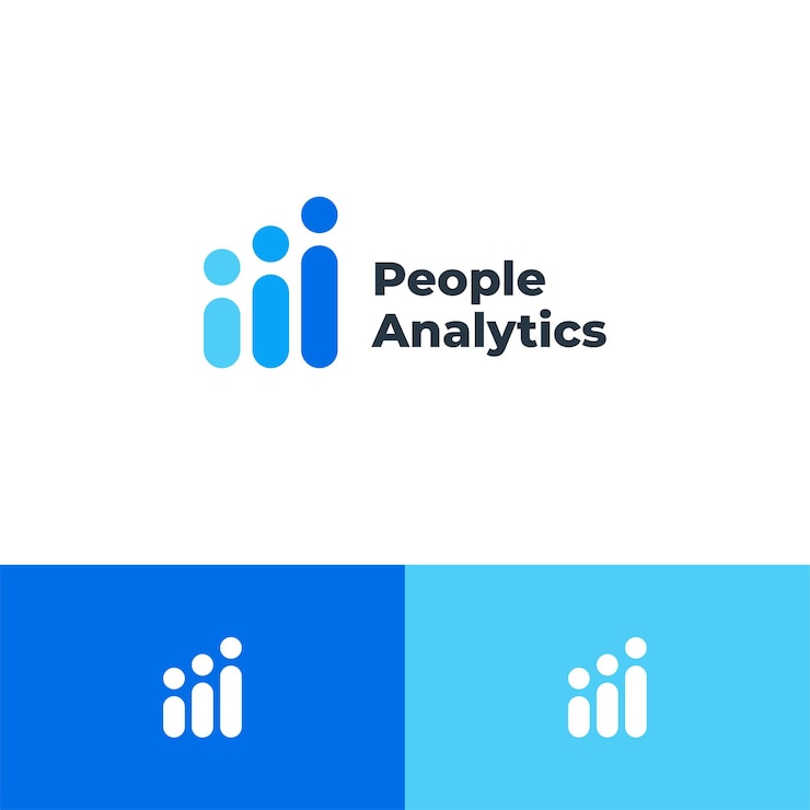 Vetor desenho do logotipo do povo combinado com as estatísticas em ascensão modelo de ícone de design do logotipo