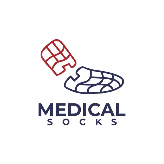 Vetor desenho do logotipo do produto de meias médicas