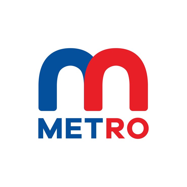 Vetor desenho do logotipo e do ícone do metro