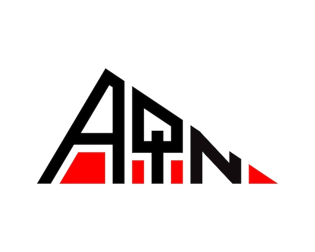 Desenho do logotipo em forma de triângulo aqn