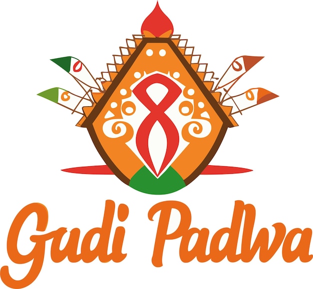 Vetor desenho do logotipo gudi padwa